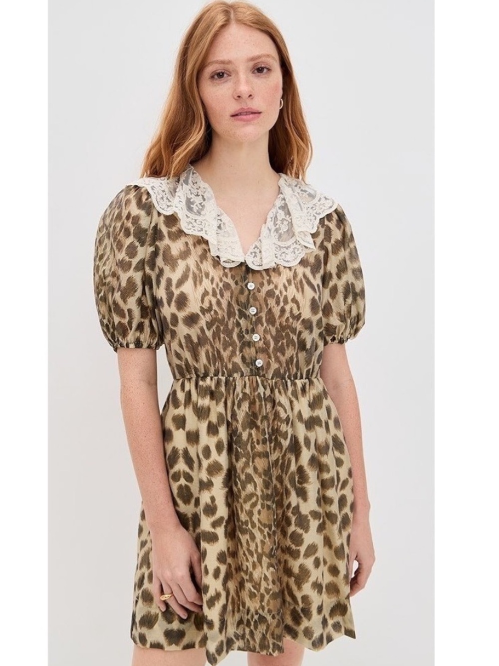 Sea NY Claude leopard print dress with Lace collar New with tags
Size 6
